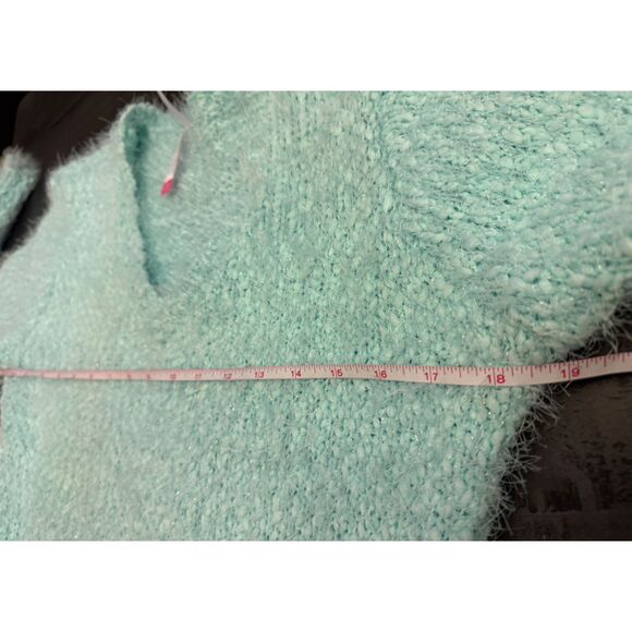 No Boundaries Fuzzy Mint Sweater - Sz Juniors XL - Picture 5 of 9